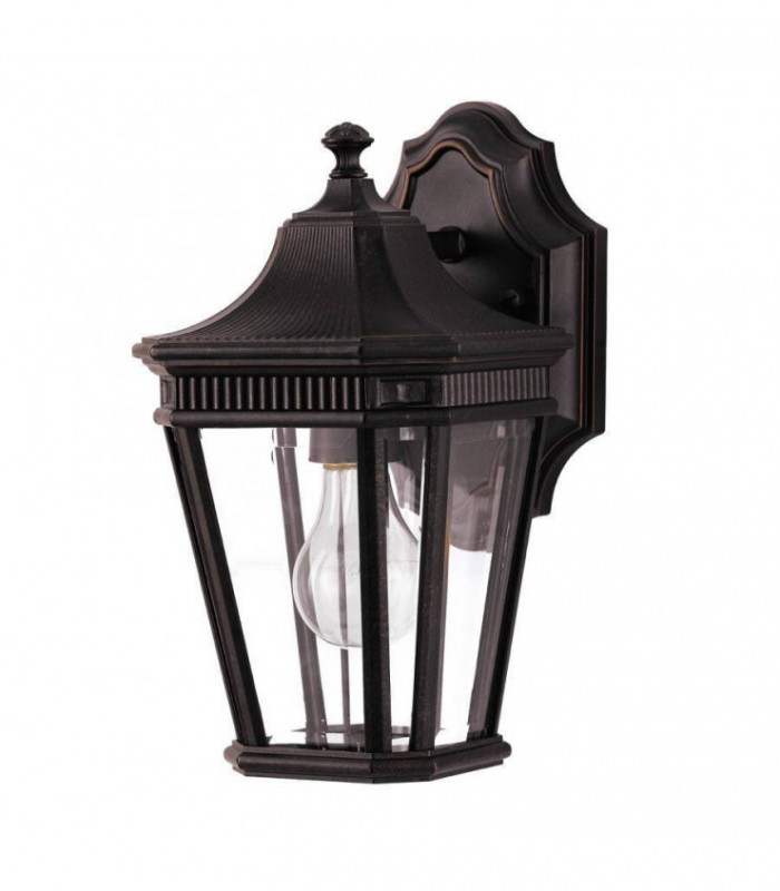 1 Light Outdoor Small Wall Lantern Light Grecian Bronze IP44, E27