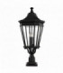 3 Light Large Outdoor Pedestal Light Black IP44, E14
