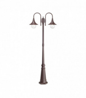 Outdoor Lamp Post 2 Lights Coffee IP43, E27