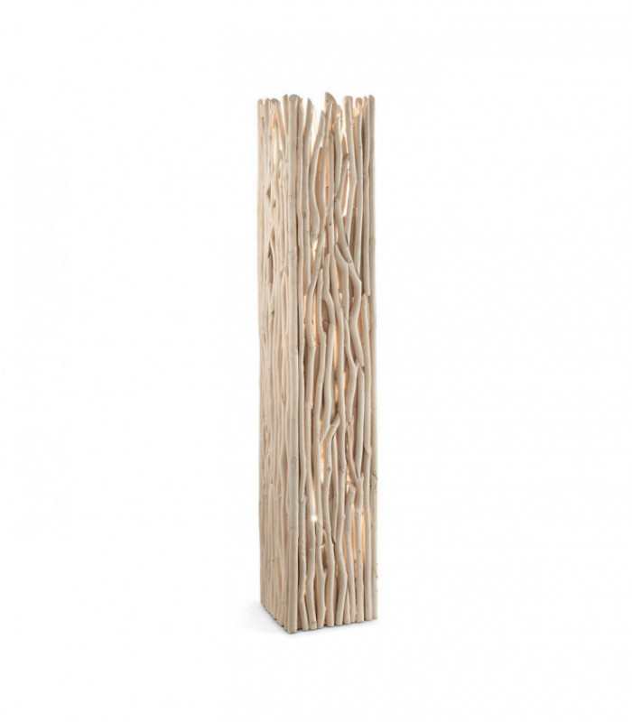 2 Light Indoor Floor Lamp Wood, E27