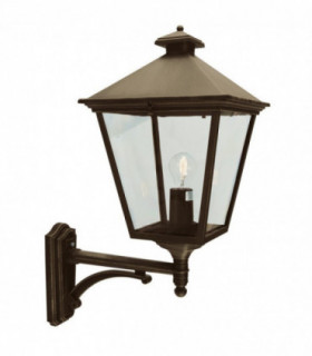 1 Light Grande Up Wall Lantern - Black, Gold IP54