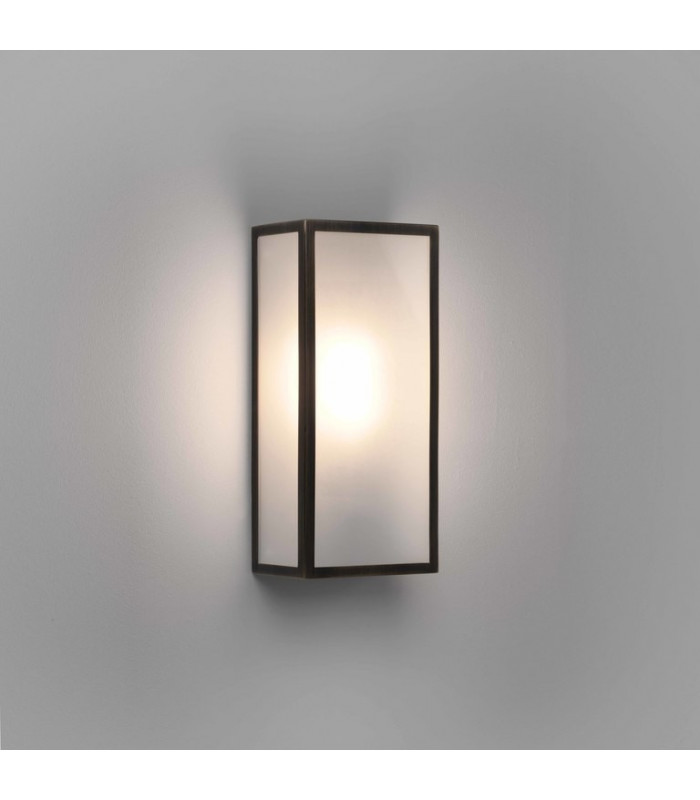 Outdoor LED Wall Lantern Bronze Frosted IP44, E27