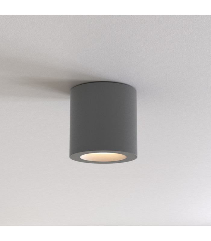 Round Surface Mounted Downlight Textured Grey IP65, GU10