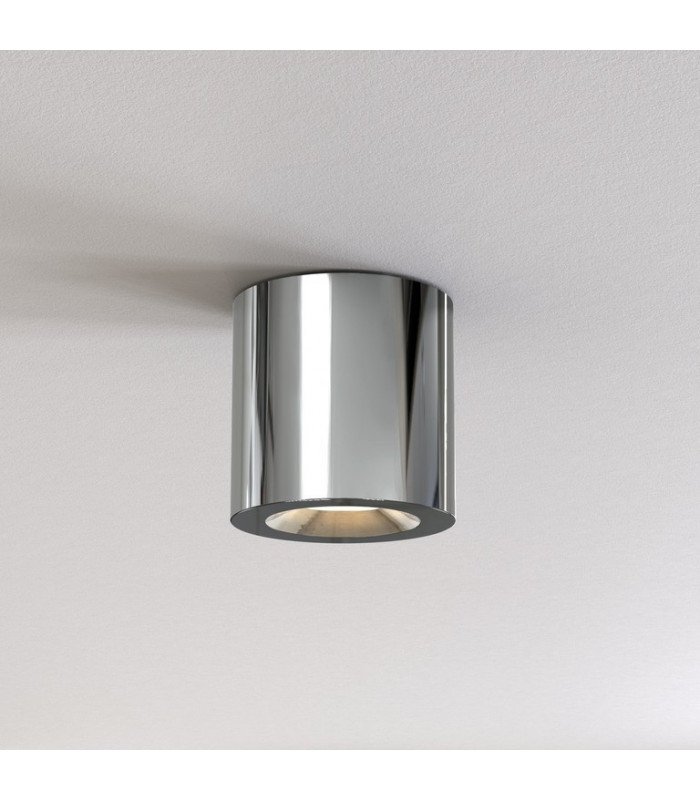 Round Surface Mounted Downlight Polished Chrome IP65, GU10