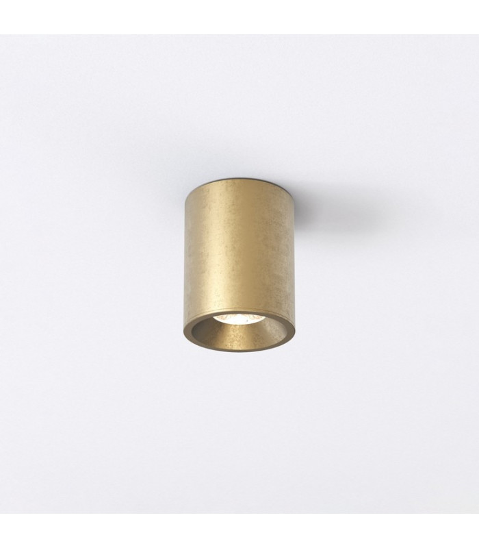 Coastal Outdoor Round LED Surface Mounted Downlight Brass IP44