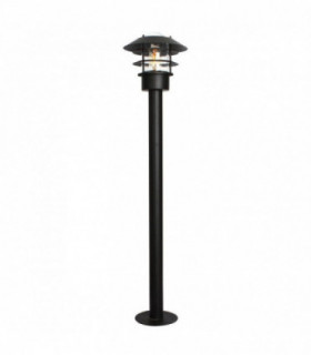 1 Light Outdoor Coastal Bollard Lantern Black IP44, E27