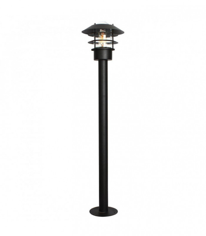 1 Light Outdoor Coastal Bollard Lantern Black IP44, E27