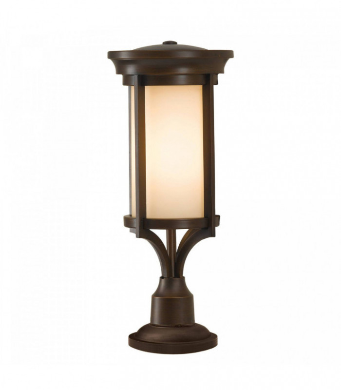 1 Light Small Outdoor Pedestal Light Heritage Bronze IP44, E27