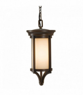 1 Light Small Outdoor Ceiling Chain Lantern Heritage Bronze, E27