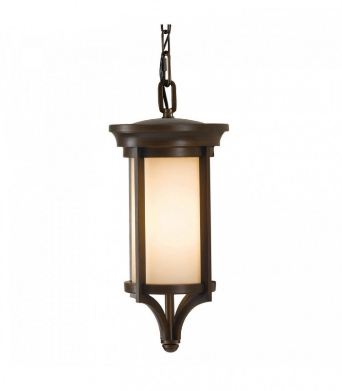 1 Light Small Outdoor Ceiling Chain Lantern Heritage Bronze, E27