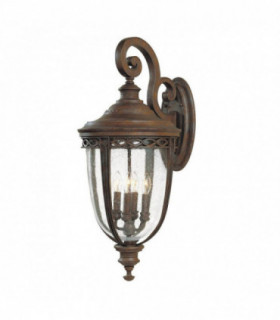 4 Light Outdoor Large Wall Lantern Light British Bronze IP44, E14