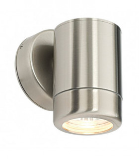 Outdoor Wall Marine Grade Brushed Stainless Steel & Clear Glass 1 Light Dimmable IP65 - GU10