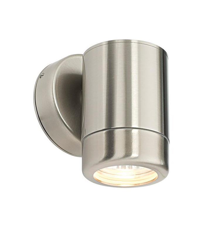 Outdoor Wall Marine Grade Brushed Stainless Steel & Clear Glass 1 Light Dimmable IP65 - GU10