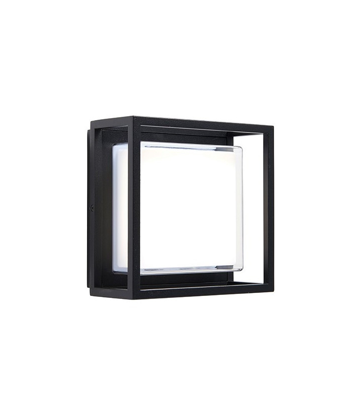 Outdoor Integrated LED Wall Textured Black Paint & Clear 1 Light IP44
