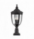 3 Light Large Outdoor Pedestal Light Black IP44, E14