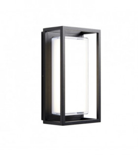 Outdoor Integrated LED Wall Textured Black Paint & Clear 1 Light IP44