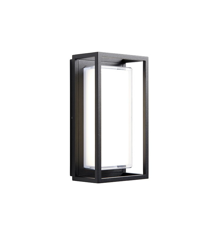 Outdoor Integrated LED Wall Textured Black Paint & Clear 1 Light IP44