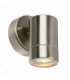 Outdoor Wall IP44 7W Brushed Stainless Steel & Clear Glass 1 Light Dimmable IP44 - GU10