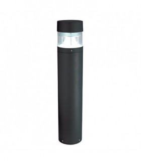 Outdoor Bollard IP65 12.3W Textured Black Paint & Clear Pc