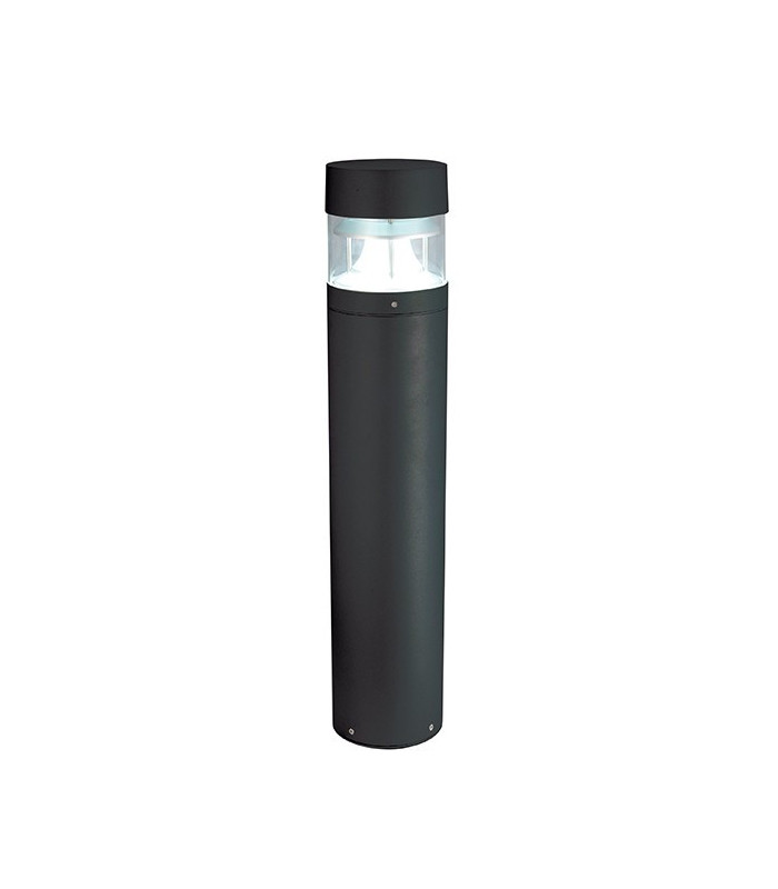 Outdoor Bollard IP65 12.3W Textured Black Paint & Clear Pc