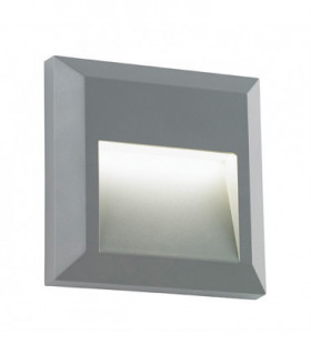 Outdoor Integrated LED Square Indirect IP65 1.1W Grey Abs Plastic & Clear Pc