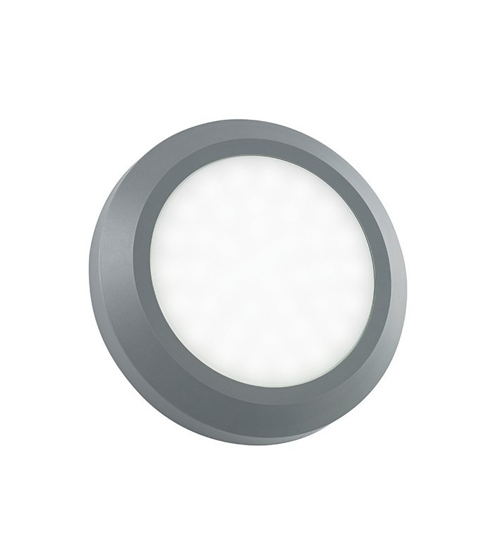 Outdoor Integrated LED Round Direct IP65 2W Grey Abs Plastic & Frosted Pc