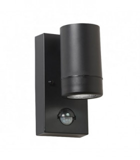 Outdoor 1 Light Wall IP44 2.5W Black PIR1 Light IP44 - GU10