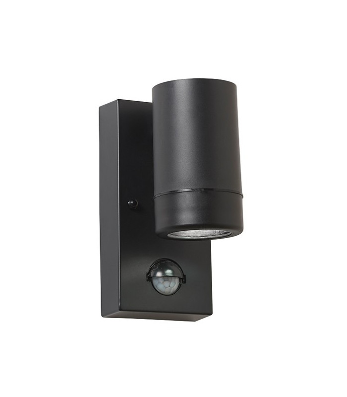 Outdoor 1 Light Wall IP44 2.5W Black PIR1 Light IP44 - GU10