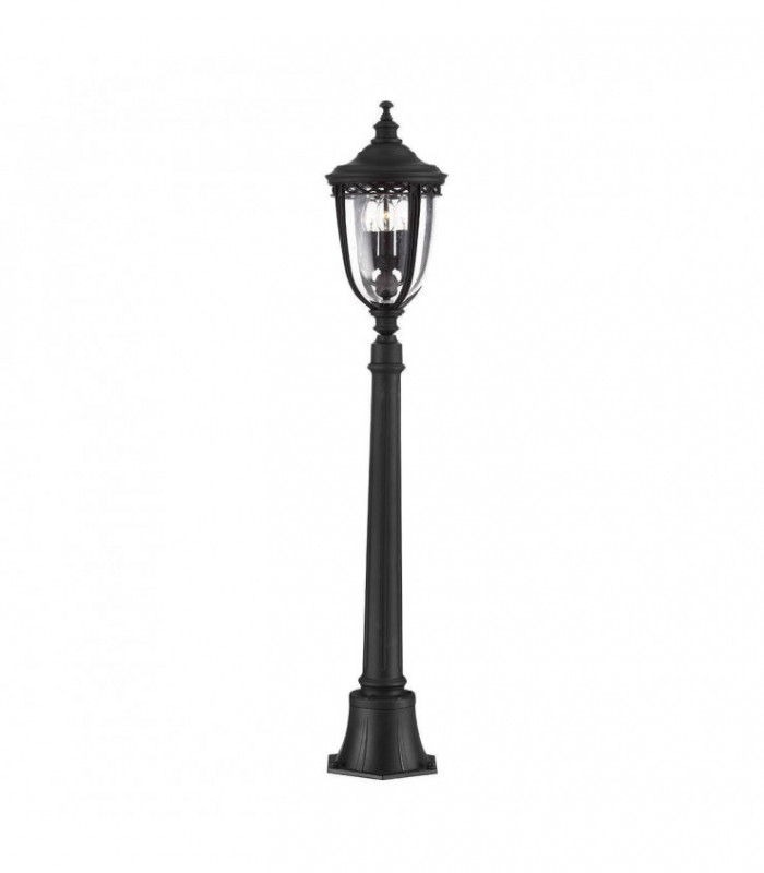 3 Light Medium Outdoor Bollard Light Black IP44, E14