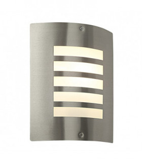 Outdoor Wall IP44 60W Brushed Stainless Steel & Opal 1 Light Dimmable IP44 - E27