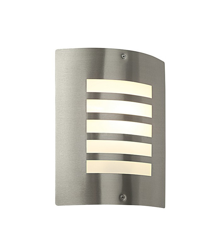 Outdoor Wall IP44 60W Brushed Stainless Steel & Opal 1 Light Dimmable IP44 - E27