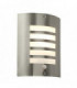 Outdoor Wall IP44 60W Brushed Stainless Steel & Opal PIR1 Light IP44 - E27