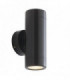 Outdoor Wall IP65 7W Satin Black Paint & Clear Glass 2 Light Dimmable IP65 - GU10