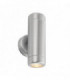 Outdoor Wall IP65 7W Brushed Stainless Steel & Clear Glass 2 Light Dimmable IP65 - GU10