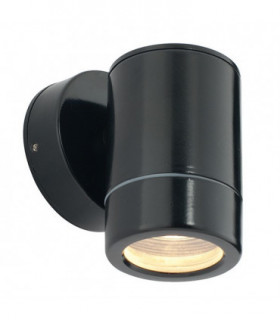 Outdoor Wall IP65 7W Satin Black Paint & Clear Glass 1 Light Dimmable IP65 - GU10