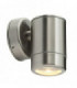 Outdoor Wall IP65 7W Brushed Stainless Steel & Clear Glass 1 Light Dimmable IP65 - GU10