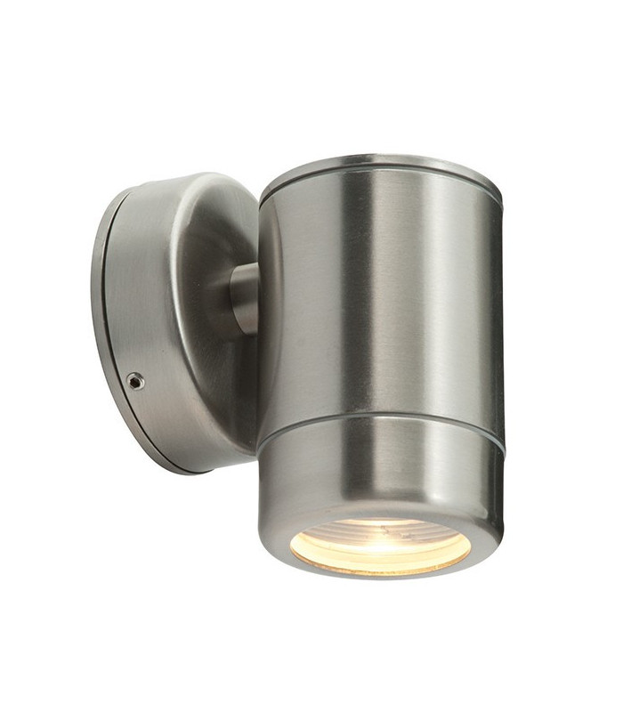 Outdoor Wall IP65 7W Brushed Stainless Steel & Clear Glass 1 Light Dimmable IP65 - GU10