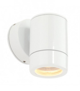 Outdoor Wall IP65 7W Gloss White Paint & Clear Glass 1 Light Dimmable IP65 - GU10