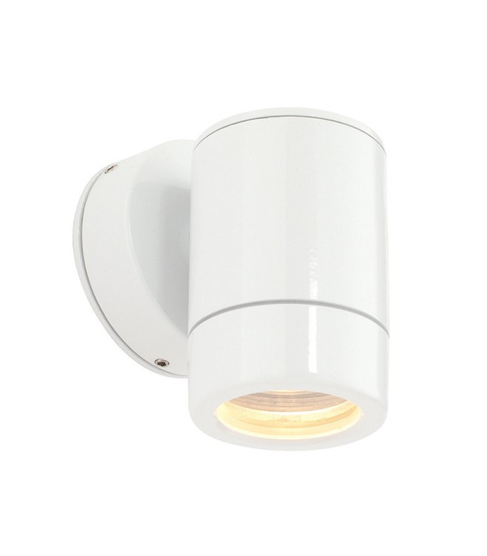 Outdoor Wall IP65 7W Gloss White Paint & Clear Glass 1 Light Dimmable IP65 - GU10
