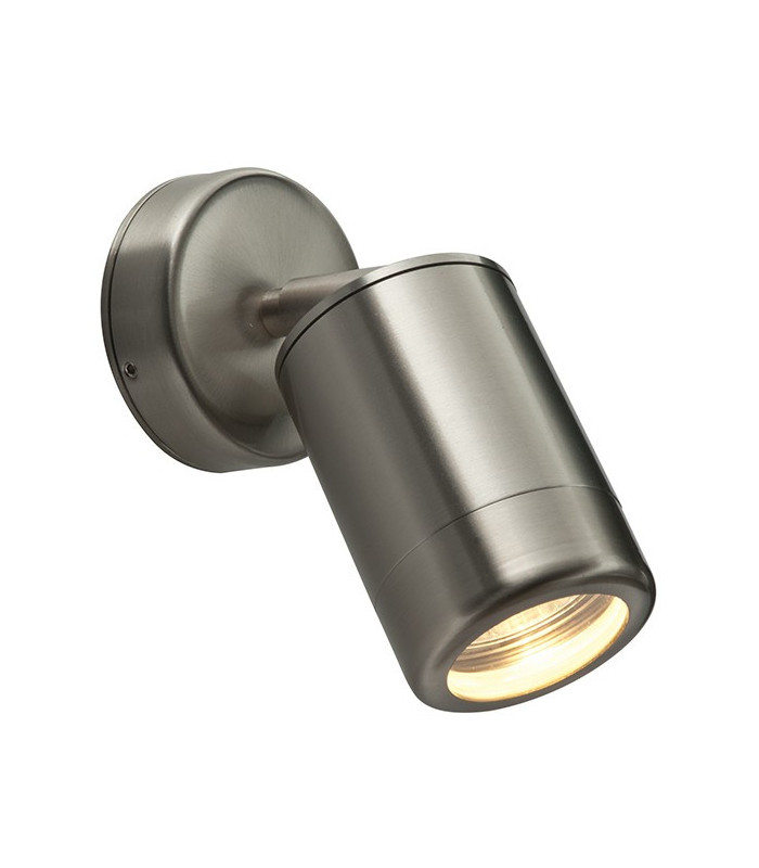 Outdoor Spot Wall IP65 7W Brushed Stainless Steel & Clear Glass - GU10