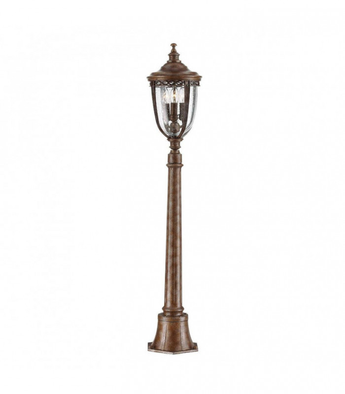 3 Light Medium Outdoor Bollard Light British Bronze IP44, E14
