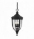 3 Light Large Outdoor Ceiling Chain Lantern Black, E14