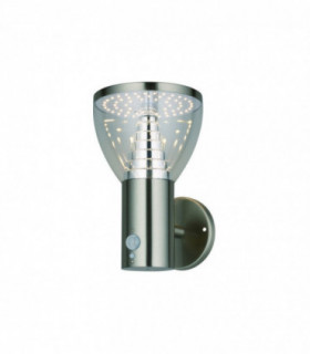Outdoor Wall Solar PIR IP44 4.4W Brushed Stainless Steel