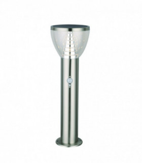 Outdoor Floor Solar Post PIR IP44 4.4W Brushed Stainless Steel