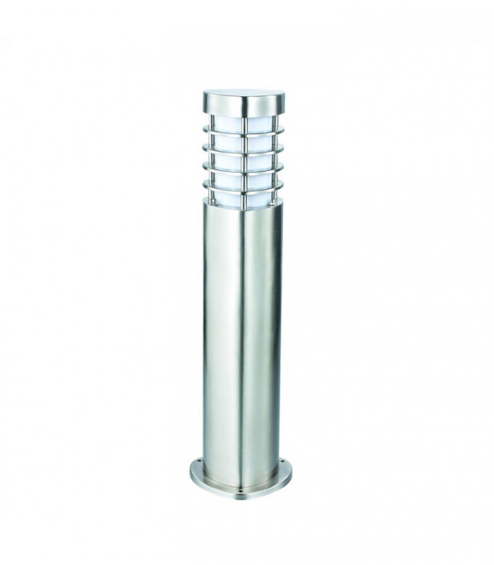 Outdoor Floor Post IP44 Brushed Stainless Steel & Frosted