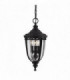 3 Light Medium Outdoor Ceiling Chain Lantern Black, E14