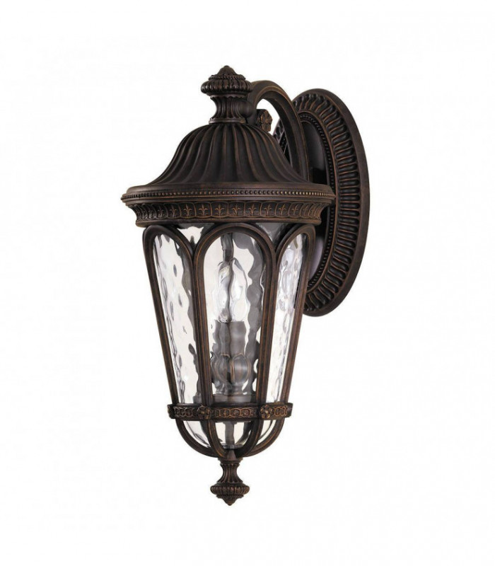 2 Light Outdoor Medium Wall Lantern Light Walnut IP44, E14