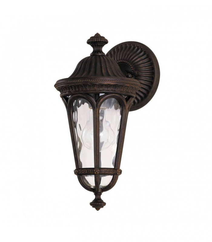 1 Light Outdoor Small Wall Lantern Light Walnut IP44, E27