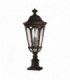 2 Light Outdoor Pedestal Light Walnut IP44, E14