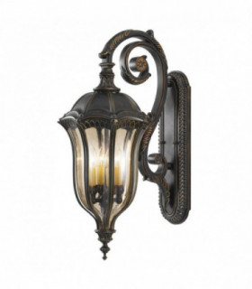 4 Light Outdoor Large Wall Lantern Light Walnut IP44, E14